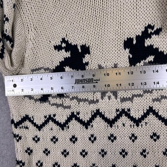 525 America Sweater Women's L Ivory Cashmere Wool Blend Ski Holiday Cozy Chunky - Picture 6 of 12